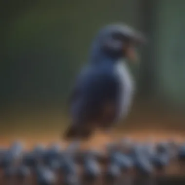 Bird owner feeding blueberries to a pet bird