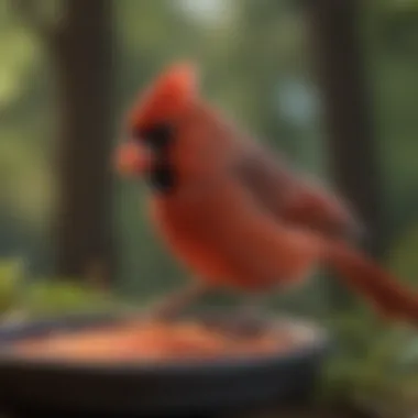 An illustration showing cardinal feeding behaviors and preferences.