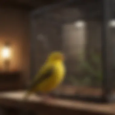 Spacious Cage Design for Canaries Spacious canary cage with natural decor