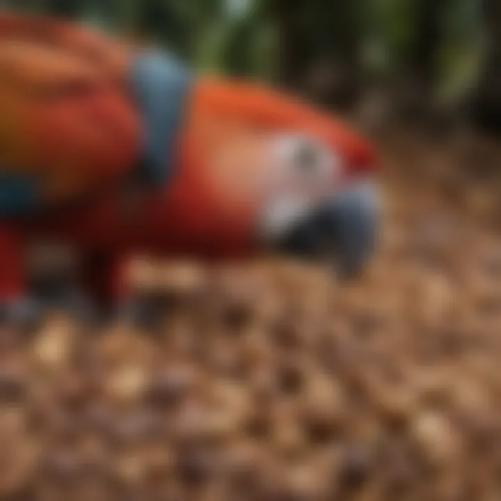 Close-up of nutritious seeds and nuts favored by macaws.