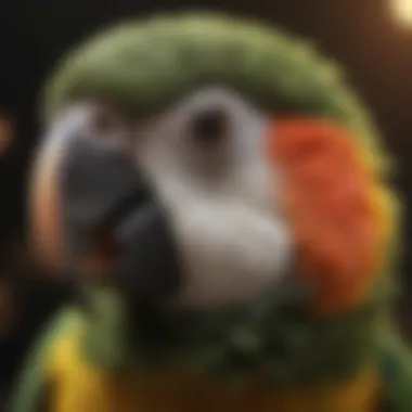 A parrot demonstrating the diverse functions of its beak in daily activities