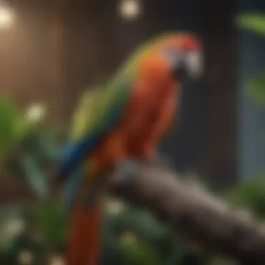 Colorful parrot perched on a branch