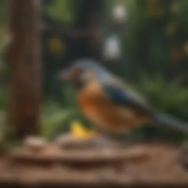 Pet bird enjoying suet