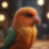 Colorful interface of a popular pet bird game