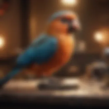 Pet bird playing a game on Android