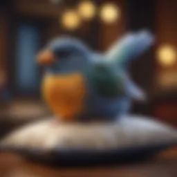 Luxurious pet bird pillow in vibrant colors
