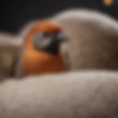 Close-up of soft materials used in bird pillows