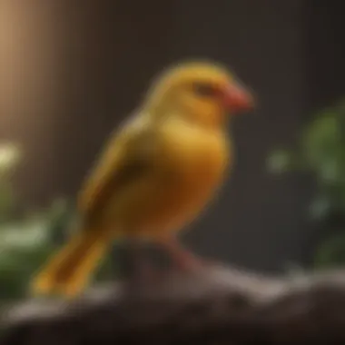 A charming canary with an adorable red beak