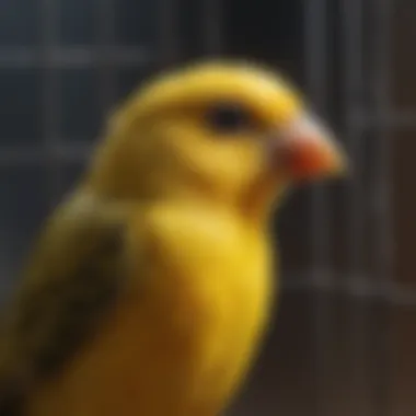 Caged Canary singing in vibrant colors