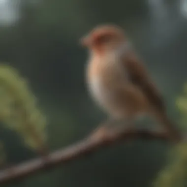 Calm Finch resting on a soft perch