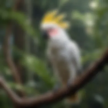 Stunning Cockatoo: A Popular Companion Colorful Cockatoo perched on a branch