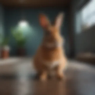 Content Rabbit in a Clean Space A happy rabbit in a well-maintained environment