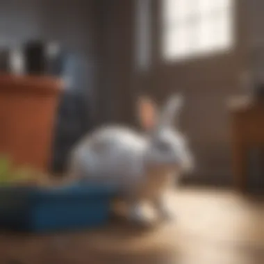 Celebrating Training Success Rabbit successfully using the litter box