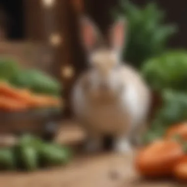 Nourishing Your Bunny: Essential Dietary Choices A variety of fresh vegetables and hay for bunny diet