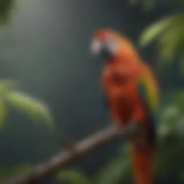 A vibrant parrot perched on a branch, showcasing the importance of proper avian habitat.