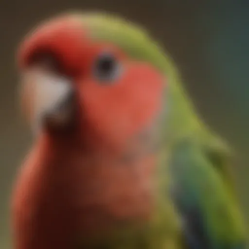 Close-up of a rosella exhibiting skin irritation