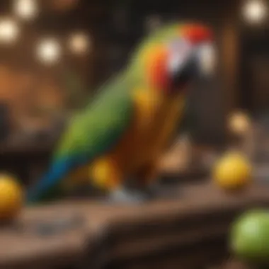 Parrot Problem-Solving Skills A vibrant parrot showcasing its intelligence through problem-solving.