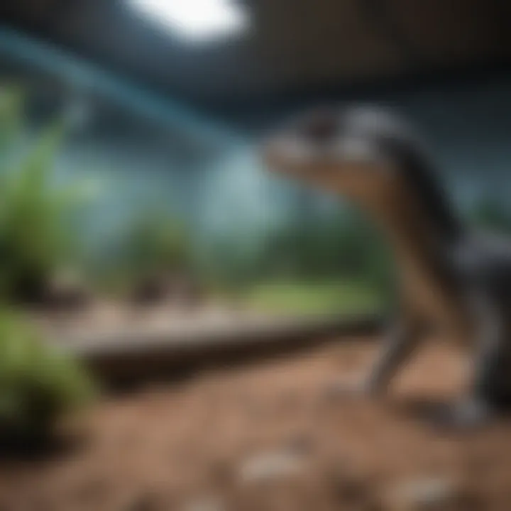 Interior view of a spacious blue tongue skink enclosure