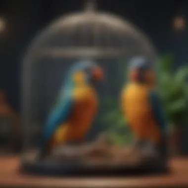 Creating an Ideal Habitat for Companionship A spacious cage designed for two birds