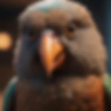 Routine health check being performed on a pet bird