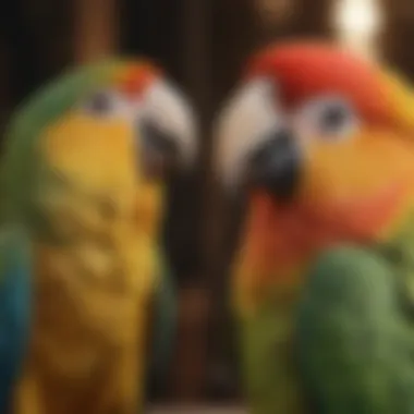 Showcasing Vocal Enthusiasm in Parrots A parrot displaying its vocal abilities with enthusiasm.
