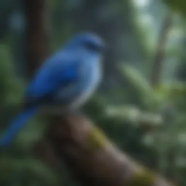 A serene environment designed for blue pet birds