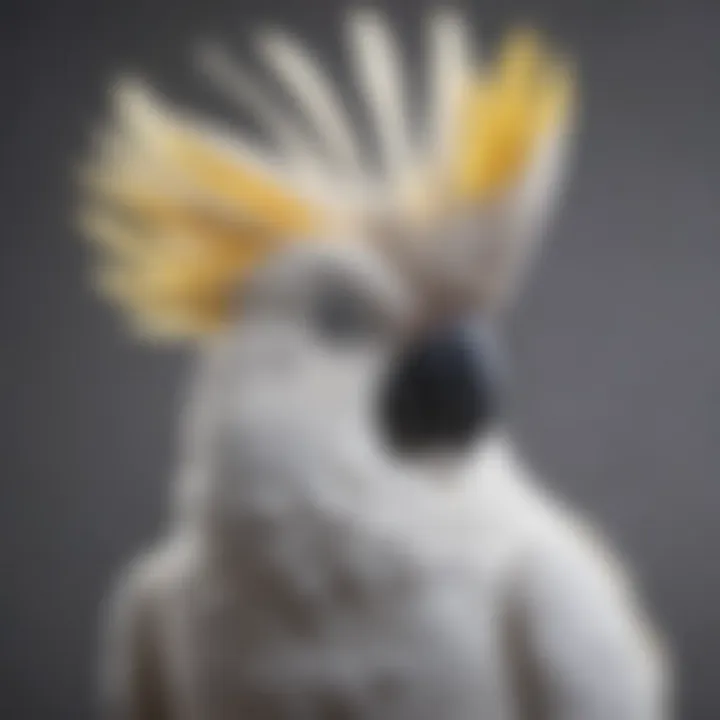 An elegant cockatoo displaying its stunning plumage