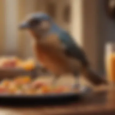 A close-up of a healthy bird enjoying a nutritious meal