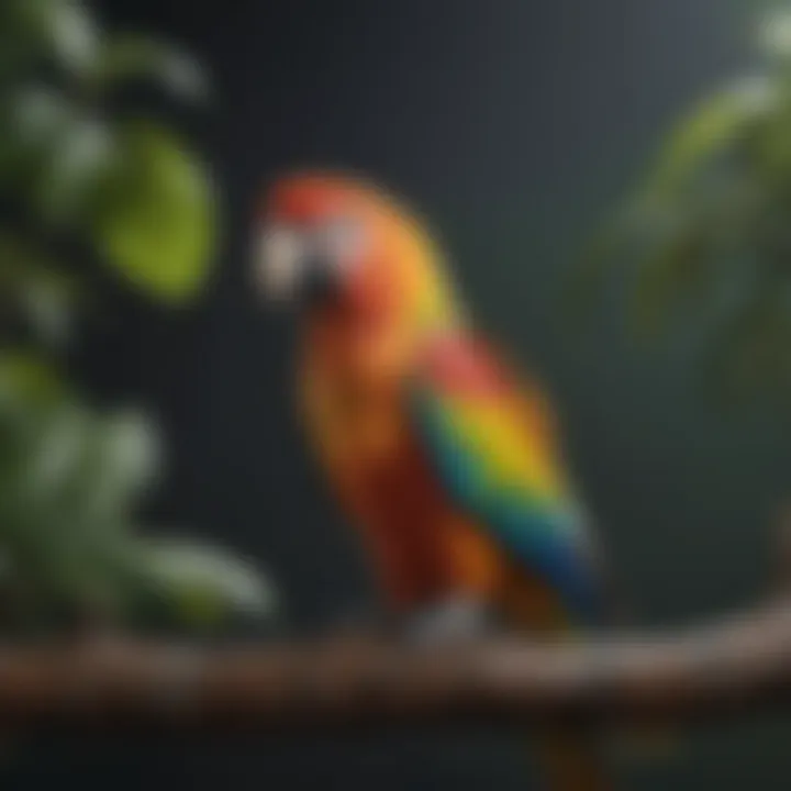 Colorful parrot perched on a branch