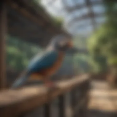 Materials for Aviary Construction A well-maintained large aviary showcasing different materials and structures