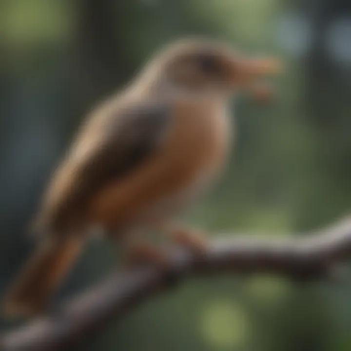 A thoughtful bird perched on a branch, showcasing its autonomy