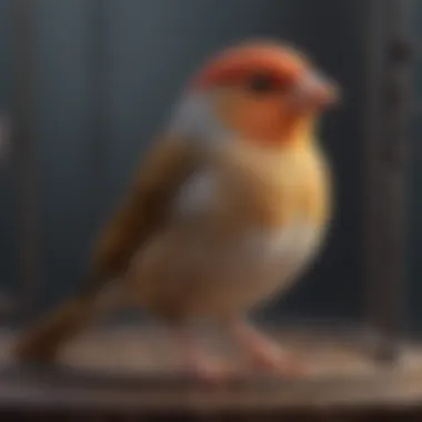 A charming finch in a cozy cage setting