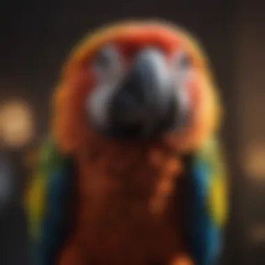 A majestic macaw showcasing its vibrant feathers