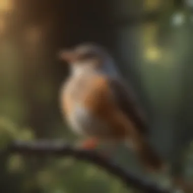 A close-up of a bird perched on a branch calling out