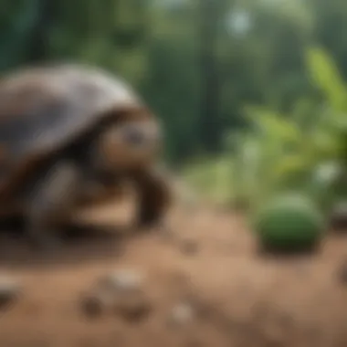 A variety of tortoise species enjoying their outdoor environment.