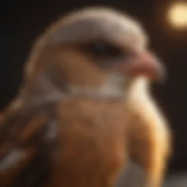 Close-up of a bird exhibiting vigilance behavior, perched and alert.