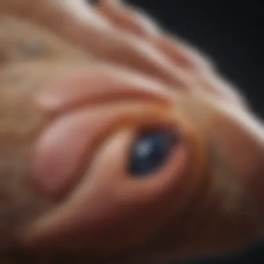 Close-up of a bird's foot illustrating signs of injury