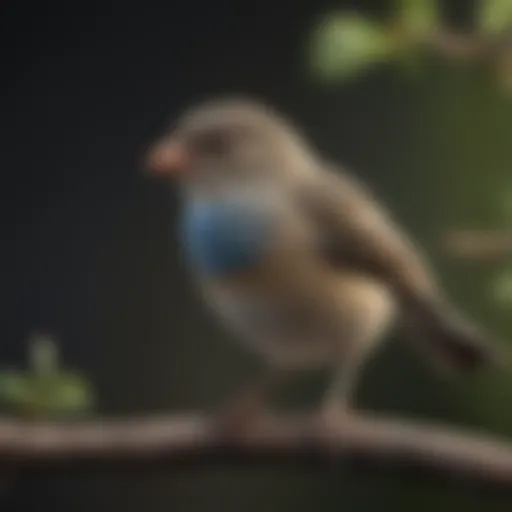 Healthy pet bird perched on a branch