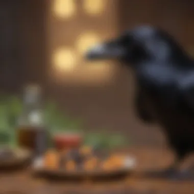 A close-up of raven food, highlighting a balanced diet for optimal health.