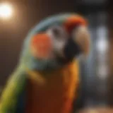 A vibrant parrot displaying various behavioral traits