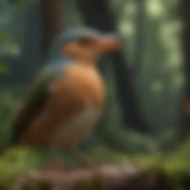 Diversity of Bird Vocalizations A variety of birds creating unique vocalizations in a lush forest