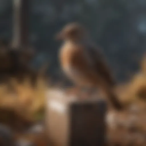 An alert bird perched, showcasing signs of distress