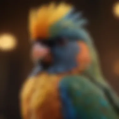 Healthy Pet Bird A close-up of a pet bird displaying vibrant feathers, symbolizing health.