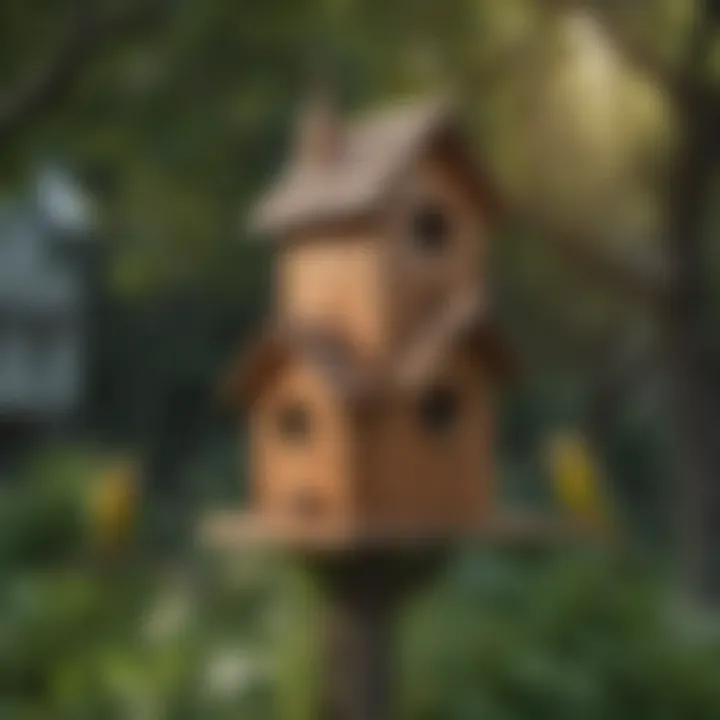 Bird house placement in a natural environment