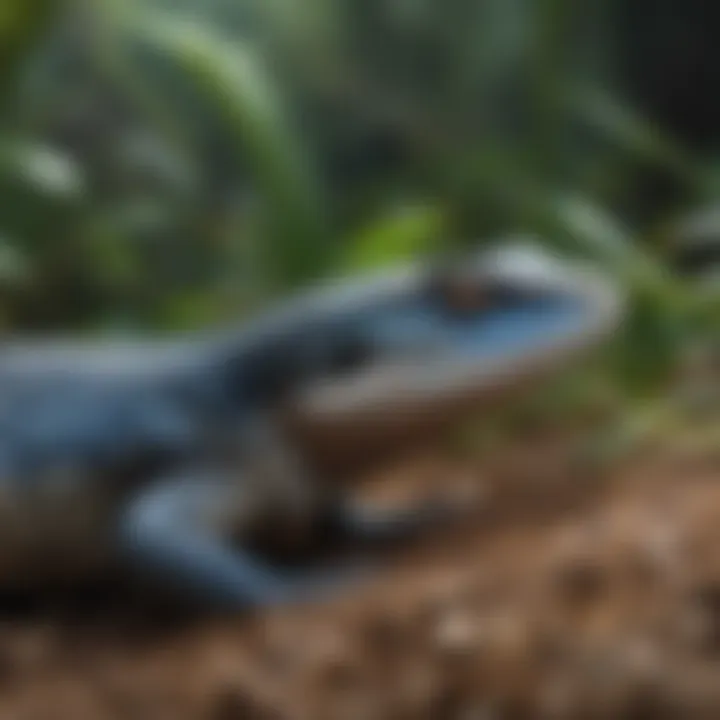 Natural habitat of the Blue Tongue Skink showcasing diverse vegetation