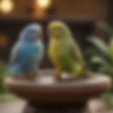 Variety of Bird Baths for Budgies Different types of bird baths suitable for budgies, showcasing variety