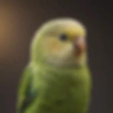 Close-up of a budgerigar exhibiting non-vocal behaviors