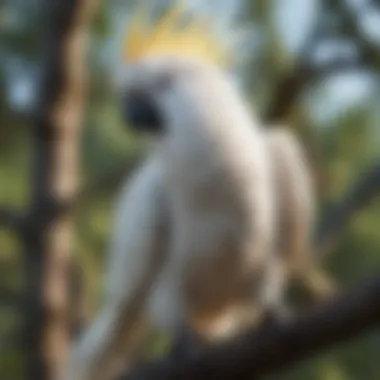 A vibrant cockatoo perched on a branch