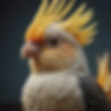 Close-up of a cockatiel with vibrant feathers