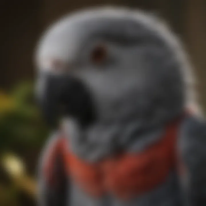 Congo African Grey Parrot in a vibrant setting highlighting its striking gray feathers